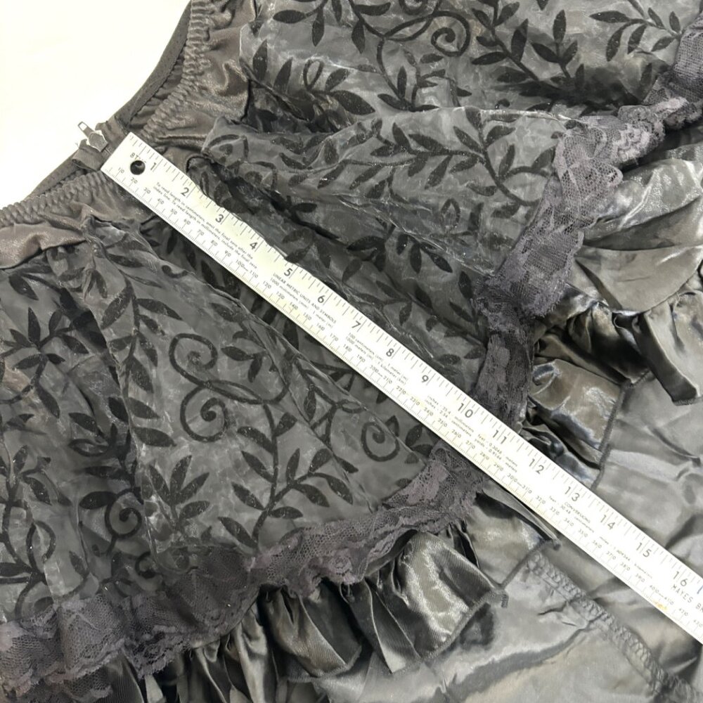 Black Lacy Gay 90’s Dance Hall Burlesque Hi Low Two Layer Skirt - Picture 11 of 11